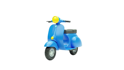 Blue 3D Scooter with Yellow Accents