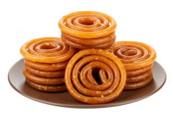 Jalebi sweet isolated on transparent background