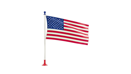 American Flag Waving on a Pole