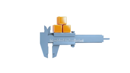 Caliper Measuring Orange Cubes