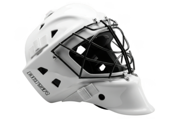 White goalie mask isolated on transparent background
