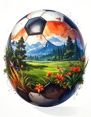 Soccer Ball Landscape - A Fusion of Sport and Natures Beauty.