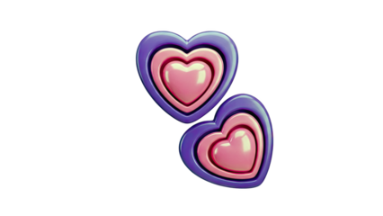 Two Layered Pink and Purple Heart Shapes