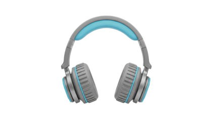 Gray and Blue Over-Ear Headphones