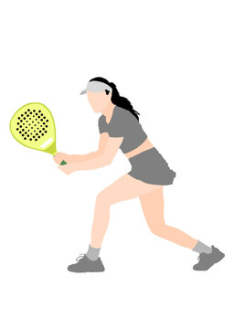 Padel tennis player with racket