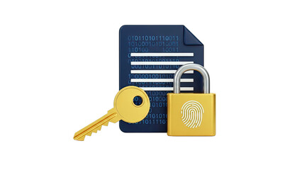 Digital Security: Document, Key, and Padlock