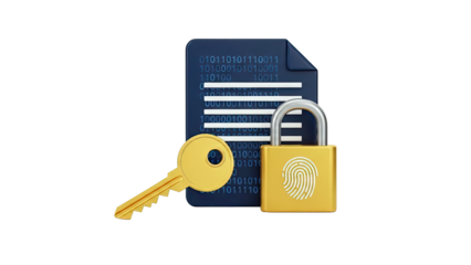 Digital Security: Document, Key, and Padlock