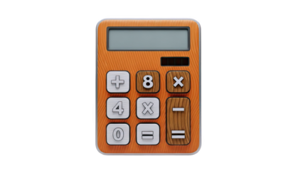 Wooden Calculator with Gray Screen