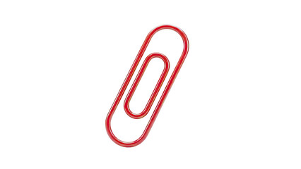 Obraz premium Single Red Paperclip Isolated on White Background