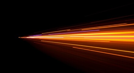 Fast moving abstract streaks of vibrant light flowing rapidly across a dark background, representing extreme velocity and power, momentum, streak, concept