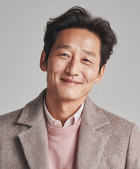 Confident and Wise Middle-Aged Korean Smile &ndash; Advertising Portrait