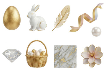 Elegant Easter Decorations: Golden Eggs and Spring Elements