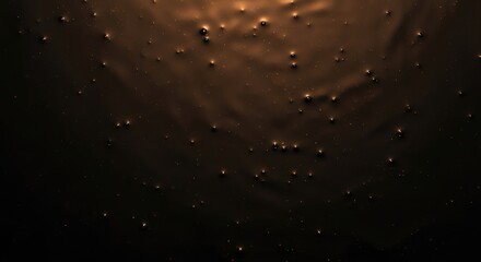 A dark, glossy surface with small, glowing orbs scattered across it.