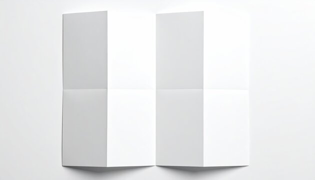 A blank white paper folded into eight sections. The paper is positioned on a plain white surface
