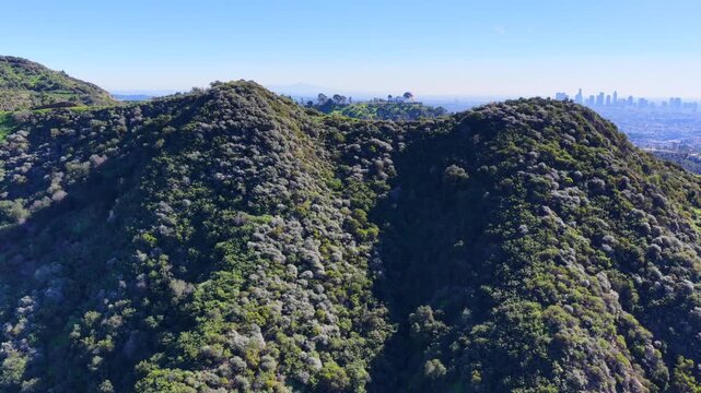 Griffith Observatory Overlooking Los Angeles Skyline California