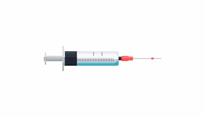 Medical syringe with needle for injection or vaccination
