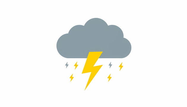 Stormy weather with lightning and gray cloud