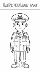 Fototapeta premium A single page colours the profession of male air force personnel 