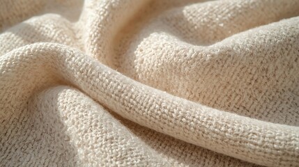Soft cream colored fabric with gentle folds and texture