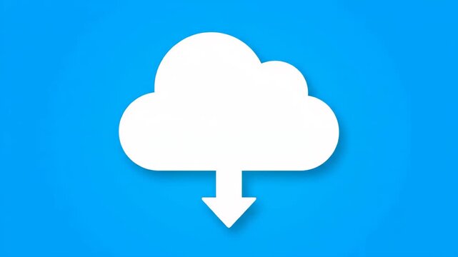 Cloud computing symbol on blue background for technology concepts