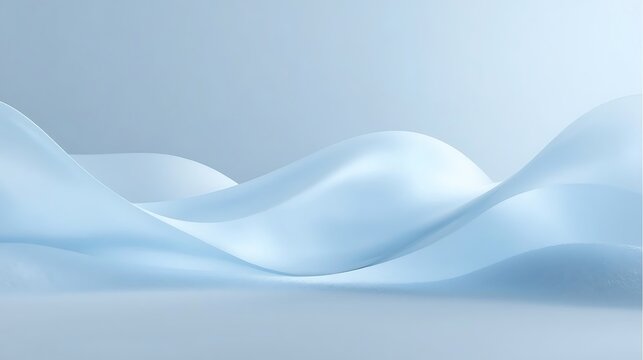 Soft blue waves on a serene light blue background - Powered by Adobe