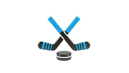 Crossed Hockey Sticks and Puck Icon