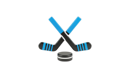 Crossed Hockey Sticks and Puck Icon