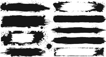 Grunge Border Set Abstract Dirty Blob Shape