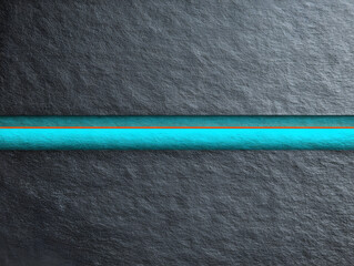 Abstract Teal Line on Dark Textured Stone Background