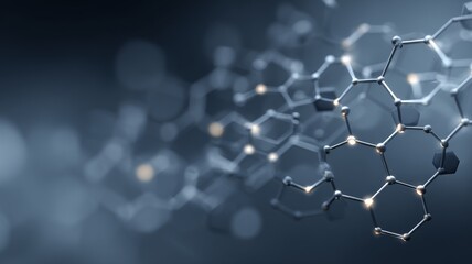 Abstract hexagon and geometric background with molecular structure pattern, futuristic technology design for digital innovation, science, and high-tech computing concepts