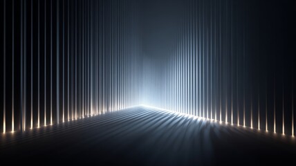 Light moving vertical straight lines on abstract technology background representing digital data flow, futuristic innovation, high speed connectivity, artificial intelligence, and modern computing net
