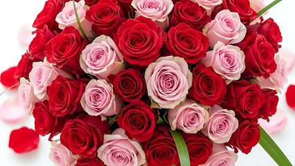 Obraz premium Red and Pink Roses Bouquet