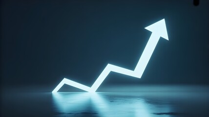 Business Growth Concept with Rising Zigzag Arrow Graph