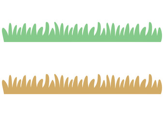シンプルな先の丸い草と枯草のイラスト素材
