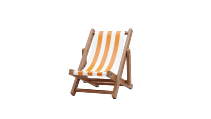 Orange and White Striped Deck Chair