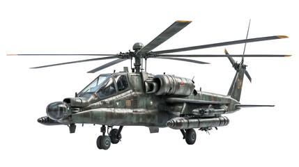 Attack helicopter isolated on white background