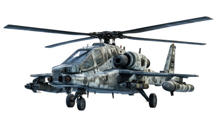Attack helicopter isolated on white background