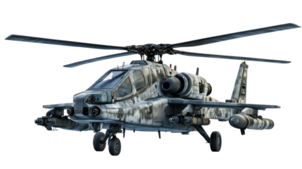 Attack helicopter isolated on white background