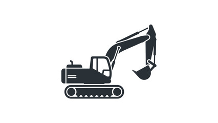 Black Excavator Machine Heavy Equipment.