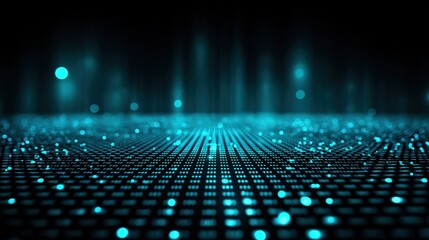 A captivating digital landscape featuring glowing blue dots and lines against a dark background, reminiscent of a futuristic data visualization.