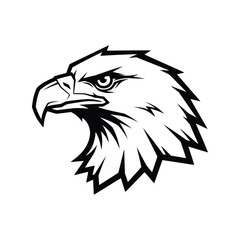 Fototapeta premium Bold black and white eagle head silhouette Vector