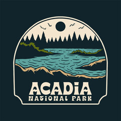 ACADIA NATIONAL PARK BADGE VECTOR LOGO © Ngaula Studio
