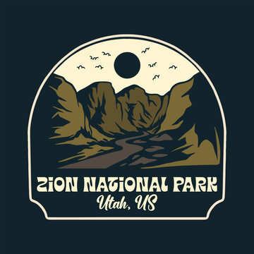 ZION NATIONAL PARK BADGE VECTOR LOGO