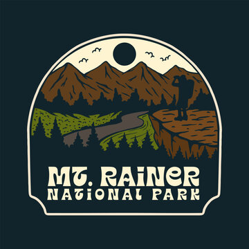 MT. RAINER NATIONAL PARK BADGE VECTOR LOGO