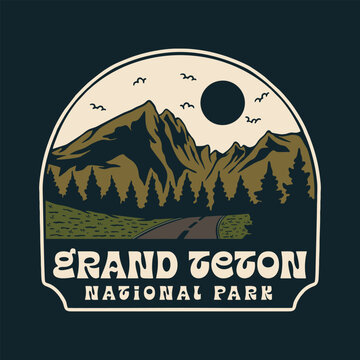 GRAND TETON NATIONAL PARK BADGE VECTOR LOGO
