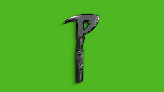 crash axe 3d animation on background