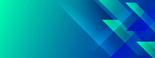 Obraz premium Abstract blue and green triangles background suitable for tech presentations, digital artwork, geometry designs, website banners, and marketing materials