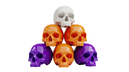 Pyramid of Colorful Skulls