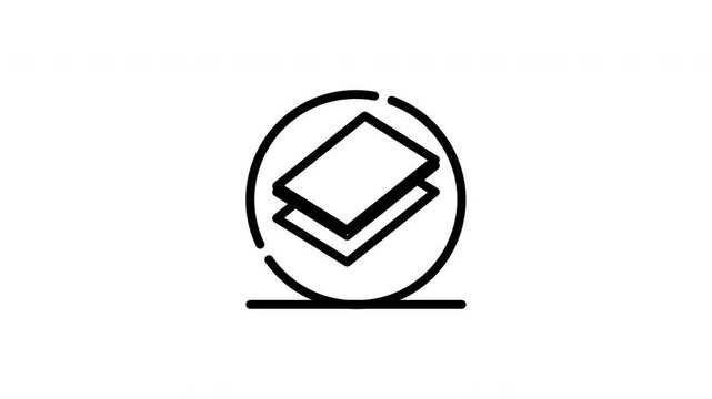 Stack of documents enclosed by a circle line. Ideal for presentations, business concepts, organizational themes, paperwork, documentation, and office concepts.