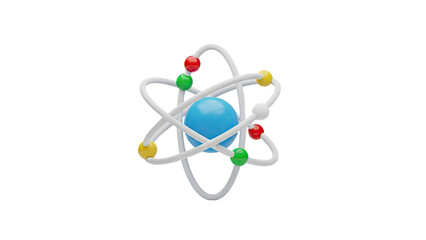 Stylized Atom Model with Colorful Electrons